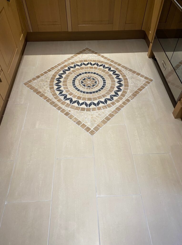 Discoloured Ceramic Floor Tile Grout in Redland Bristol After Colouring
