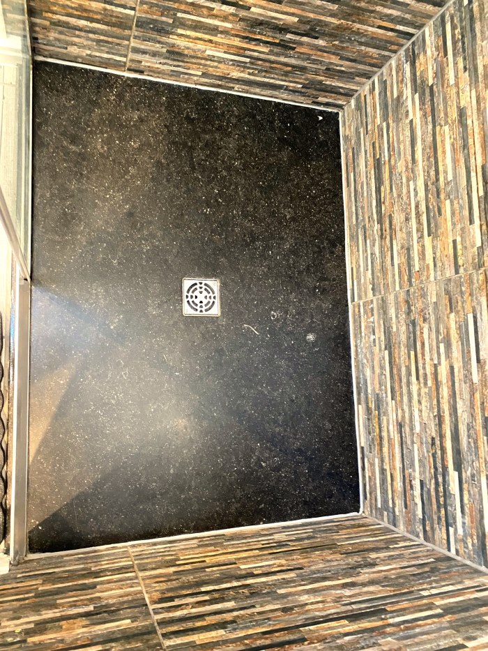 Black Marble Shower Tray After Renovation Bristol City Centre