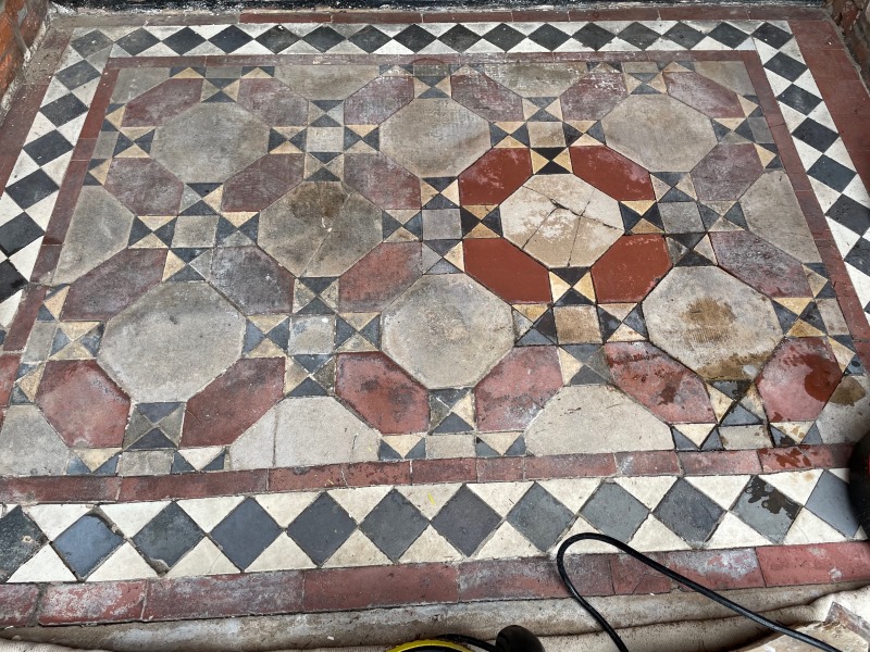 Original Victorian Tiled Porch Before Cleaning Clifton Bristol