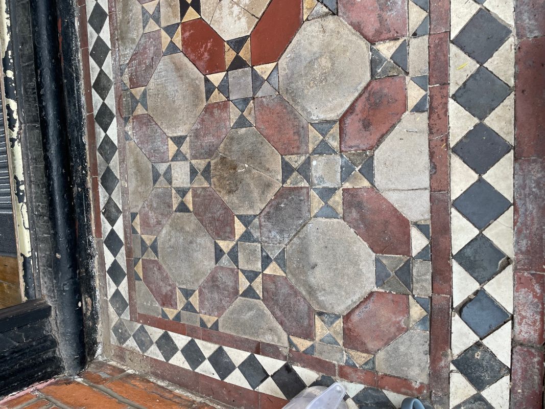 Original Victorian Tiled Porch Before Cleaning Clifton Bristol